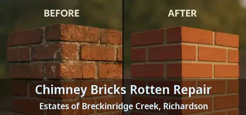 Chimney Bricks Rotten Repair Estates of Breckinridge Creek, Richardson - TX