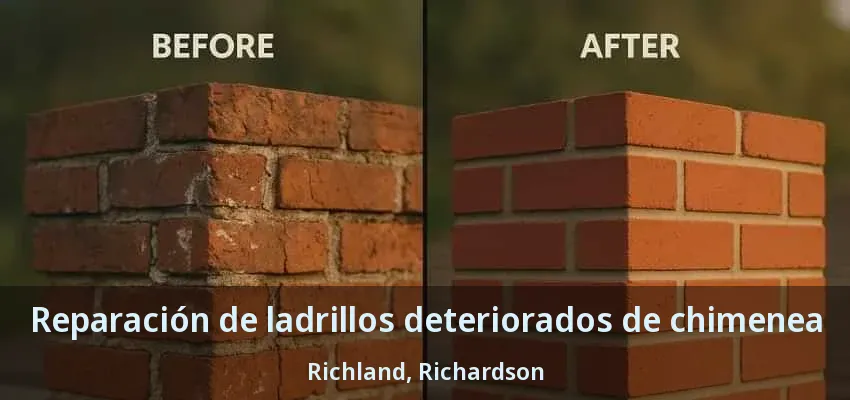 Reparación de ladrillos deteriorados de chimenea Richland, Richardson - TX Reparación de ladrillos deteriorados de chimenea Richland, Richardson - TX