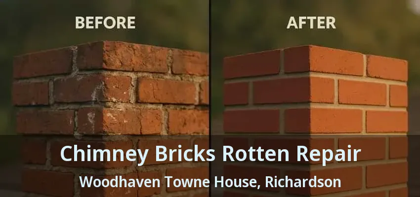 Chimney Bricks Rotten Repair Woodhaven Towne House, Richardson - TX