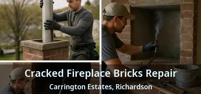 Cracked Fireplace Bricks Repair Carrington Estates, Richardson - TX