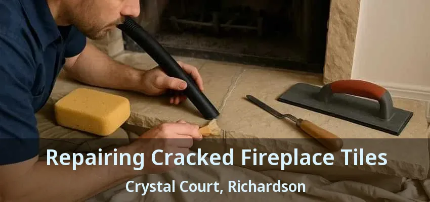 Repairing Cracked Fireplace Tiles Crystal Court, Richardson - TX